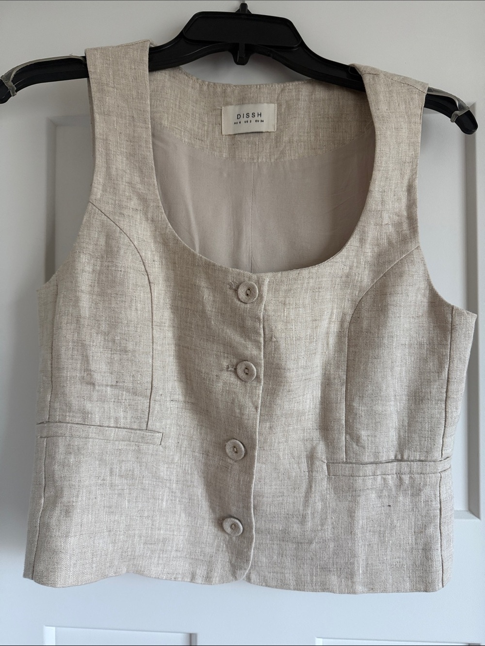 DISSH cropped linen vest top